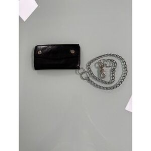 Men's leather chain Wallet Handmade Motorcycle Style Chain and Clasp heavy duty